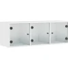 vidaXL Wandschrank mit Glastüren Weiß 102x37x35 cm