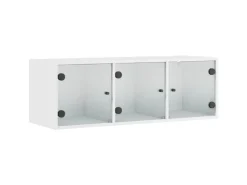 vidaXL Wandschrank mit Glastüren Weiß 102x37x35 cm