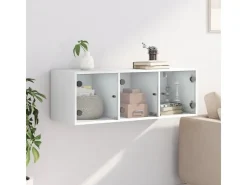 vidaXL Wandschrank mit Glastüren Weiß 102x37x35 cm