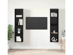 vidaXL Wand-TV-Schrank 4 Stk Schwarz Eichen-Optik 37 x 37 x 72 cm 3393562* TV-Wände