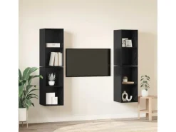 vidaXL Wand-TV-Schrank 4 Stk Schwarz Eichen-Optik 37 x 37 x 72 cm 3393562* TV-Wände