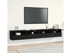 vidaXL Wand-TV-Schrank 2 Stk Schwarz Eichen-Optik 100x30x30cm 862193