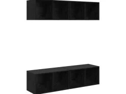 vidaXL Wand-TV-Schrank 4 Stk Schwarz Eichen-Optik 37 x 37 x 72 cm 3393532* TV-Wände
