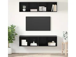 vidaXL Wand-TV-Schrank 4 Stk Schwarz Eichen-Optik 37 x 37 x 72 cm 3393532* TV-Wände