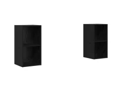 vidaXL Wand-TV-Schrank 2 Stk Schwarz Eichen-Optik 37 x 37 x 72 cm 3393556* TV-Wände