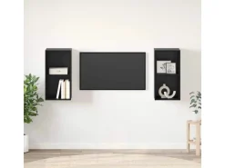 vidaXL Wand-TV-Schrank 2 Stk Schwarz Eichen-Optik 37 x 37 x 72 cm 3393556* TV-Wände