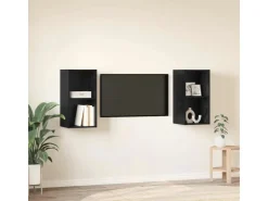 vidaXL Wand-TV-Schrank 2 Stk Schwarz Eichen-Optik 37 x 37 x 72 cm 3393556* TV-Wände