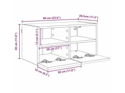 vidaXL Wand-TV-Schrank Altholz 60 x 30 x 30 cm Holzwerkstoff 882922