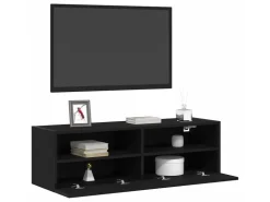 vidaXL Wand-TV-Schrank Schwarz Eichen-Optik 100x30x30cm Holzwerkstoff 862192* TV-Wände