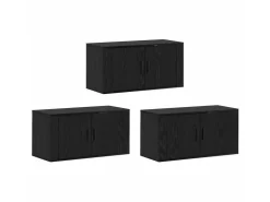 vidaXL Wand-TV-Schrank Set Wandmontiert 3-Tlg Schwarz Eichen-Optik 3415599* TV-Wände