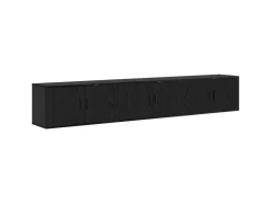 vidaXL Wand-TV-Schrank Set Wandmontiert 3-Tlg Schwarz Eichen-Optik 3415599* TV-Wände