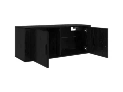 vidaXL Wand-TV-Schrank Set Wandmontiert 3-Tlg Schwarz Eichen-Optik 3415602* TV-Wände