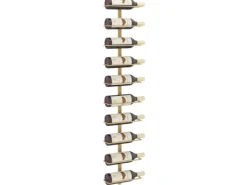 vidaXL Wand-Weinregal für 10 Flaschen Golden Metall* Flaschenregale