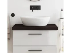vidaXL Waschtischplatte Dunkelgrau 80x50x6 cm Massivholz Behandelt* Regale Massivholz