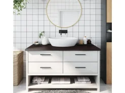 vidaXL Waschtischplatte Dunkelgrau 100x50x4 cm Massivholz Behandelt* Regale Massivholz