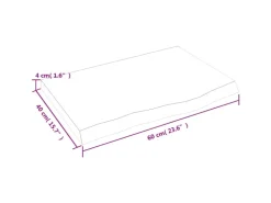 vidaXL Waschtischplatte Dunkelgrau 60x40x4 cm Massivholz Behandelt