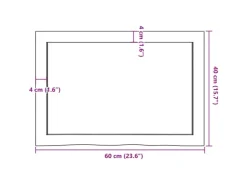 vidaXL Waschtischplatte Dunkelgrau 60x40x4 cm Massivholz Behandelt
