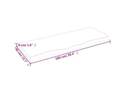 vidaXL Waschtischplatte Dunkelgrau 100x40x4 cm Massivholz Behandelt