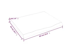 vidaXL Waschtischplatte Dunkelgrau 60x50x4 cm Massivholz Behandelt