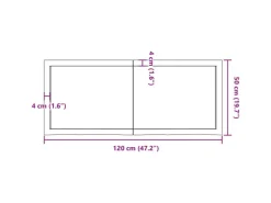 vidaXL Waschtischplatte Hellbraun 120x50x4 cm Massivholz Behandelt* Regale Massivholz
