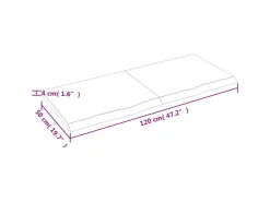 vidaXL Waschtischplatte Hellbraun 120x50x4 cm Massivholz Behandelt* Regale Massivholz
