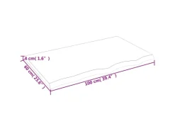 vidaXL Waschtischplatte Hellbraun 100x60x4 cm Massivholz Behandelt