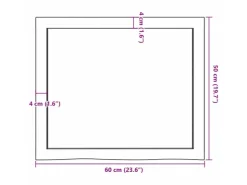 vidaXL Waschtischplatte Hellbraun 60x50x4 cm Massivholz Behandelt