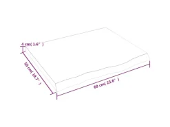vidaXL Waschtischplatte Hellbraun 60x50x4 cm Massivholz Behandelt