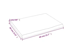 vidaXL Waschtischplatte 40x30x2 cm Massivholz Unbehandelt