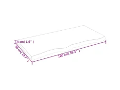 vidaXL Waschtischplatte 100x50x4 cm Massivholz Unbehandelt* Regale Massivholz
