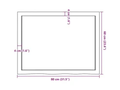 vidaXL Waschtischplatte 80x60x4 cm Massivholz Unbehandelt