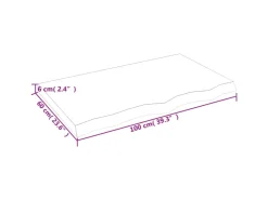 vidaXL Waschtischplatte 100x60x6 cm Massivholz Unbehandelt* Regale Massivholz