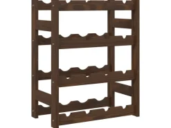 vidaXL Weinregal für 16 Flaschen Braun Massivholz Kiefer