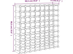 vidaXL Weinregal für 72 Flaschen 90,5x23x90,5 cm Massivholz Kiefer
