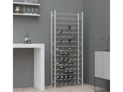 vidaXL Weinregal für 96 Flaschen Weiß Metall