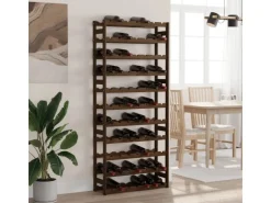 vidaXL Weinregal für 77 Flaschen Braun Massivholz Kiefer* Regale Massivholz