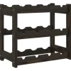 vidaXL Weinregal für 12 Flaschen Schwarz Massivholz Kiefer 43 x 25 x 38 cm