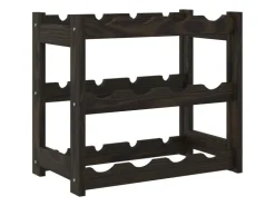 vidaXL Weinregal für 12 Flaschen Schwarz Massivholz Kiefer 43 x 25 x 38 cm