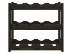 vidaXL Weinregal für 12 Flaschen Schwarz Massivholz Kiefer 43 x 25 x 38 cm