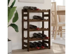 vidaXL Weinregal für 20 Flaschen Braun Massivholz Kiefer 43 x 25 x 70 cm