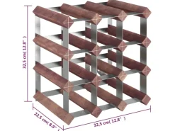 vidaXL Weinregal für 12 Flaschen Braun Massivholz Kiefer 32,5 x 22,5 x 32,5 cm* Flaschenregale