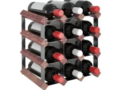 vidaXL Weinregal für 12 Flaschen Braun Massivholz Kiefer 32,5 x 22,5 x 32,5 cm* Flaschenregale