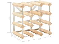 vidaXL Weinregal für 12 Flaschen Massivholz Kiefer