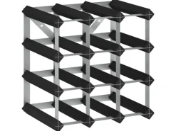 vidaXL Weinregal für 12 Flaschen Schwarz Massivholz Kiefer 32,5 x 22,5 x 32,5 cm* Flaschenregale