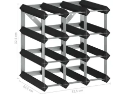 vidaXL Weinregal für 12 Flaschen Schwarz Massivholz Kiefer 32,5 x 22,5 x 32,5 cm* Flaschenregale