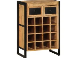 vidaXL Weinregal für 16 Flaschen Massivholz Mango* Flaschenregale