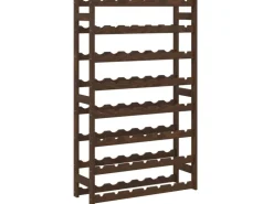 vidaXL Weinregal für 56 Flaschen Braun Massivholz Kiefer