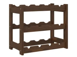 vidaXL Weinregal für 12 Flaschen Braun Massivholz Kiefer 43 x 25 x 38 cm