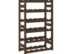 vidaXL Weinregal für 30 Flaschen Braun Massivholz Kiefer