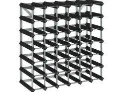 vidaXL Weinregal für 42 Flaschen Schwarz Massivholz Kiefer 61,5 x 22,5 x 61,5 cm* Flaschenregale